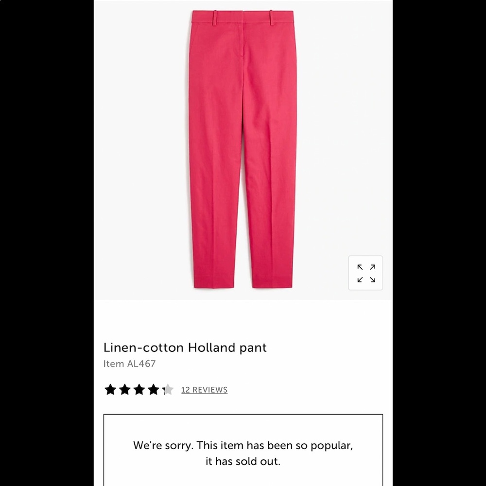 NWT Linen-Cotton Holland Pant